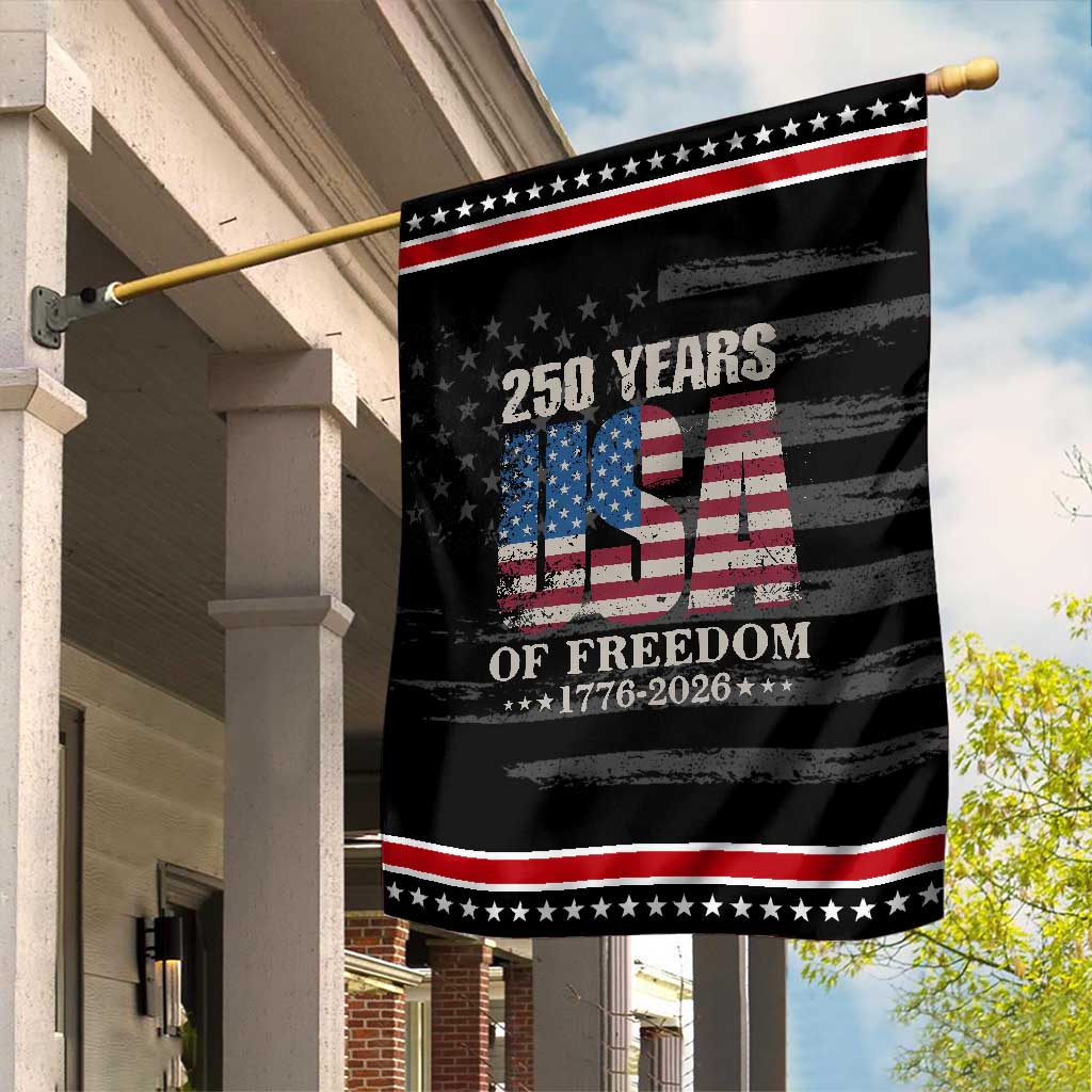 USA Flag 250 Years of Freedom Garden Flag Vintage Patriotic 1776 to 2026 Semiquincentennial