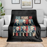 Founding Fathers 250 Years of Freedom Throw Blanket Patriotic Pop Art Style Semiquincentennial 2026 - Wonder Print Shop