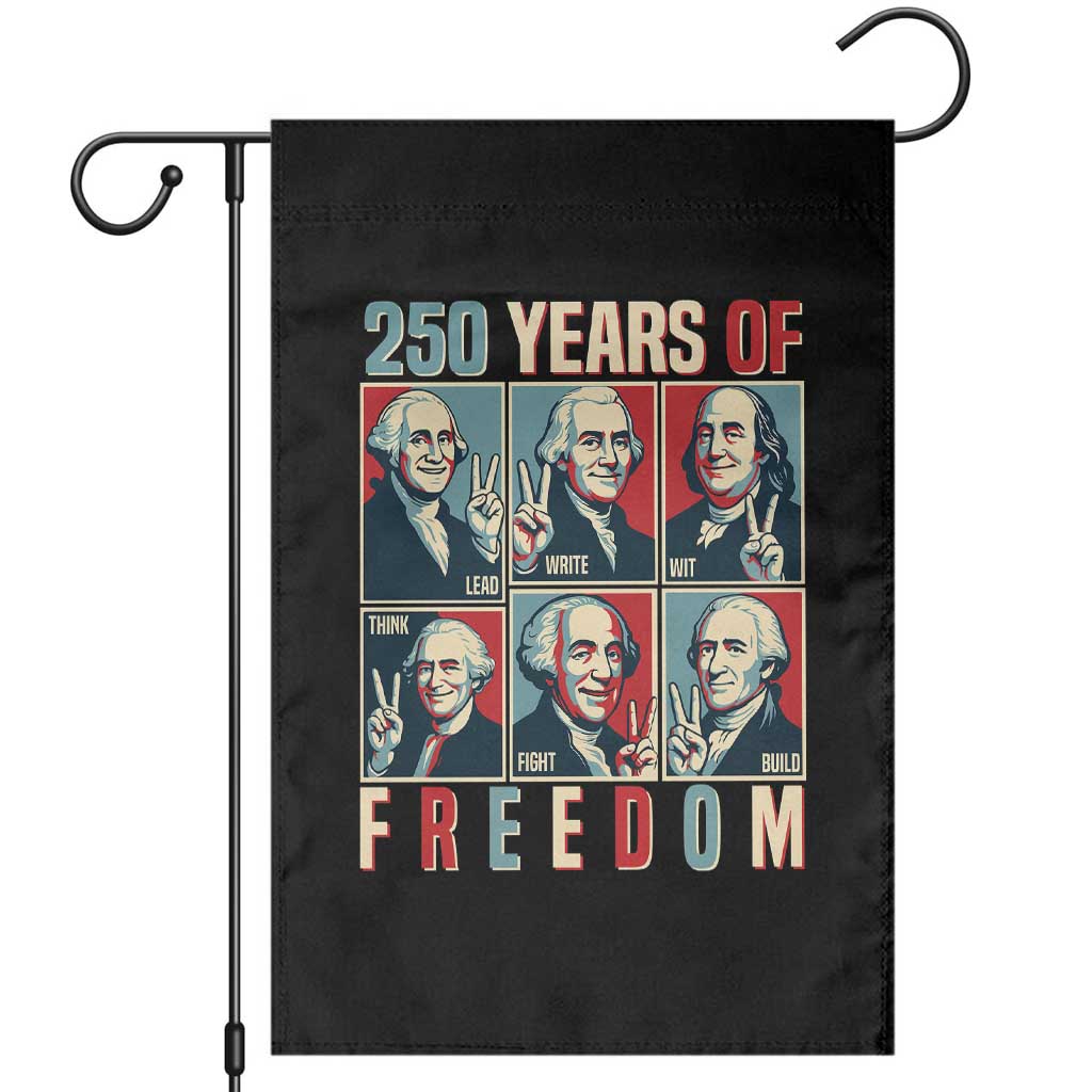 Founding Fathers 250 Years of Freedom Garden Flag Patriotic Pop Art Style Semiquincentennial 2026 - Wonder Print Shop