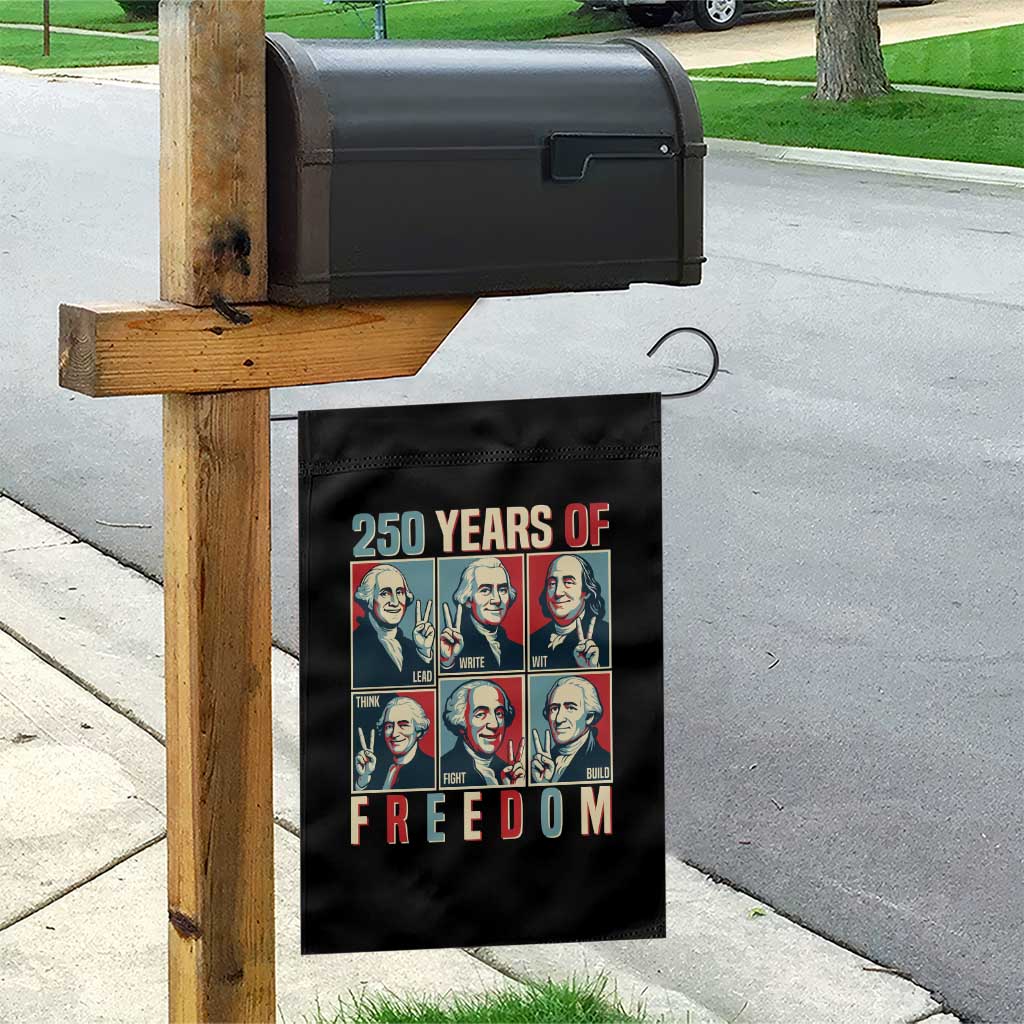 Founding Fathers 250 Years of Freedom Garden Flag Patriotic Pop Art Style Semiquincentennial 2026 - Wonder Print Shop