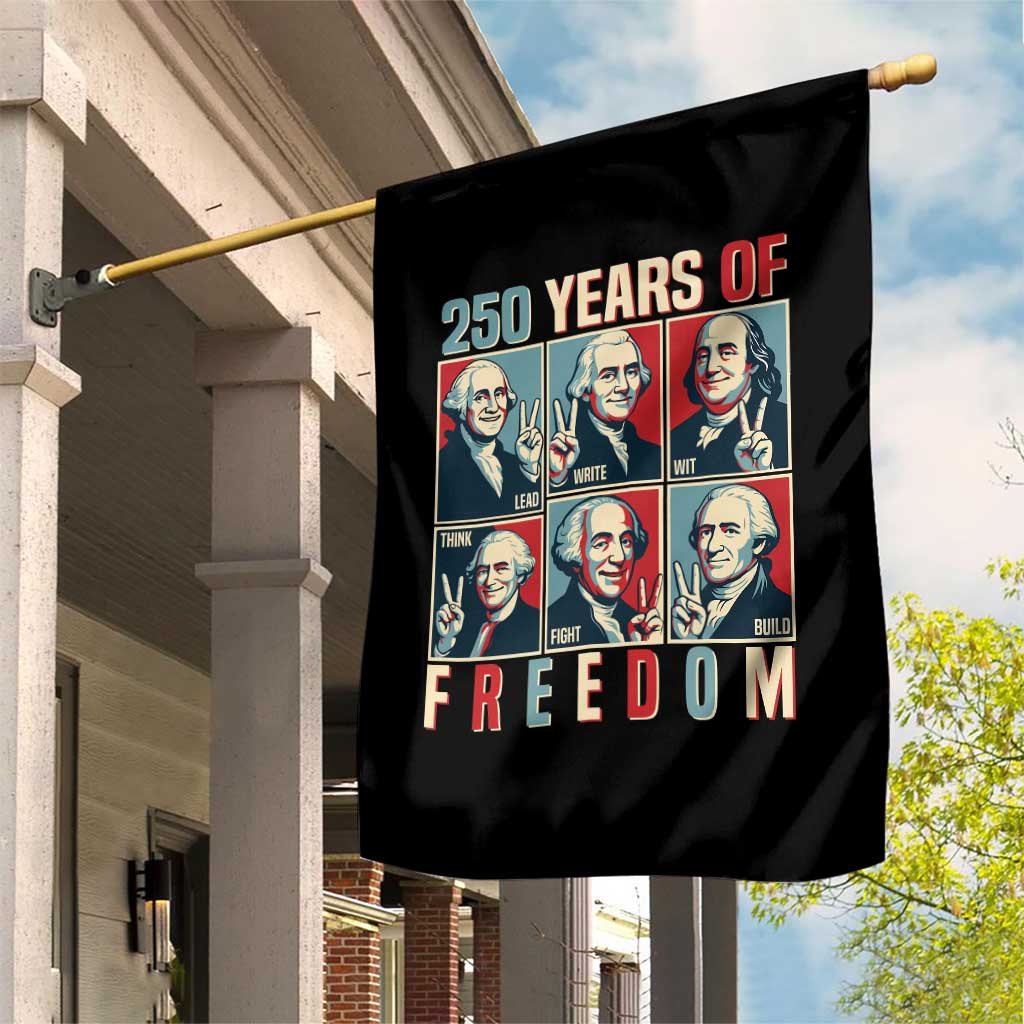 Founding Fathers 250 Years of Freedom Garden Flag Patriotic Pop Art Style Semiquincentennial 2026 - Wonder Print Shop