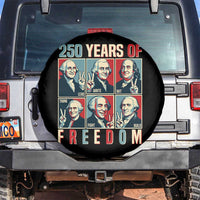Founding Fathers 250 Years of Freedom Spare Tire Cover Patriotic Pop Art Style Semiquincentennial 2026 - Wonder Print Shop