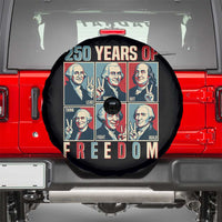 Founding Fathers 250 Years of Freedom Spare Tire Cover Patriotic Pop Art Style Semiquincentennial 2026 - Wonder Print Shop