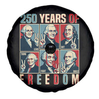 Founding Fathers 250 Years of Freedom Spare Tire Cover Patriotic Pop Art Style Semiquincentennial 2026 - Wonder Print Shop