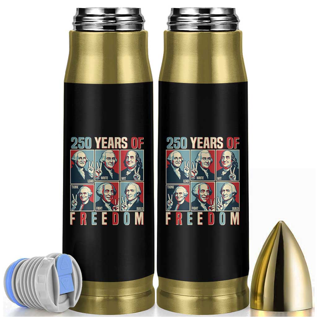 Founding Fathers 250 Years of Freedom Bullet Tumbler Patriotic Pop Art Style Semiquincentennial 2026 - Wonder Print Shop