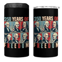 Founding Fathers 250 Years of Freedom 4 in 1 Can Cooler Tumbler Patriotic Pop Art Style Semiquincentennial 2026 - Wonder Print Shop