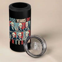 Founding Fathers 250 Years of Freedom 4 in 1 Can Cooler Tumbler Patriotic Pop Art Style Semiquincentennial 2026 - Wonder Print Shop