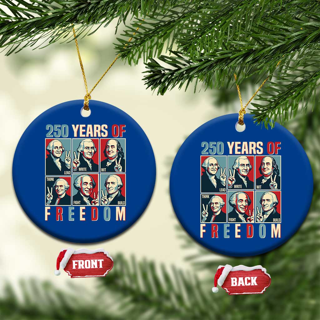 Founding Fathers 250 Years of Freedom Ceramic Ornament Patriotic Pop Art Style Semiquincentennial 2026 - Wonder Print Shop