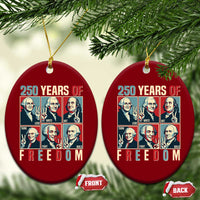 Founding Fathers 250 Years of Freedom Ceramic Ornament Patriotic Pop Art Style Semiquincentennial 2026 - Wonder Print Shop