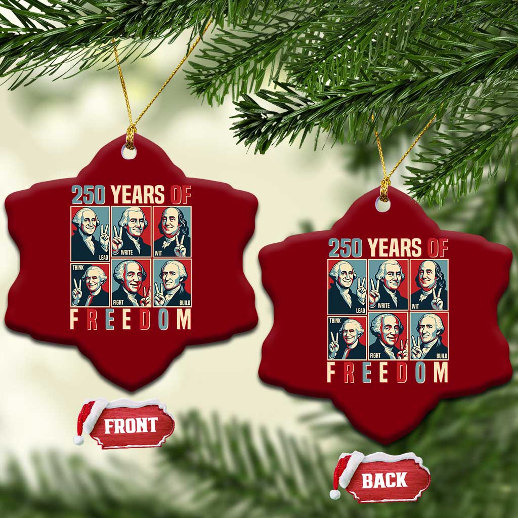 Founding Fathers 250 Years of Freedom Ceramic Ornament Patriotic Pop Art Style Semiquincentennial 2026 - Wonder Print Shop
