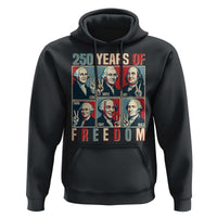 Founding Fathers 250 Years of Freedom Hoodie Patriotic Pop Art Style Semiquincentennial 2026 - Wonder Print Shop