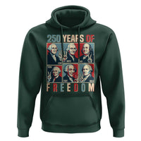 Founding Fathers 250 Years of Freedom Hoodie Patriotic Pop Art Style Semiquincentennial 2026 - Wonder Print Shop