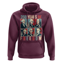 Founding Fathers 250 Years of Freedom Hoodie Patriotic Pop Art Style Semiquincentennial 2026 - Wonder Print Shop