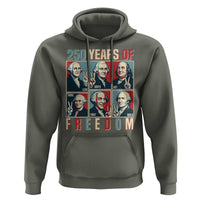 Founding Fathers 250 Years of Freedom Hoodie Patriotic Pop Art Style Semiquincentennial 2026 - Wonder Print Shop