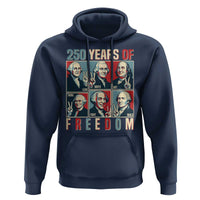 Founding Fathers 250 Years of Freedom Hoodie Patriotic Pop Art Style Semiquincentennial 2026 - Wonder Print Shop