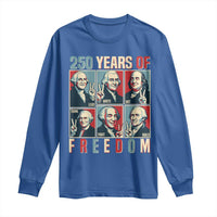 Founding Fathers 250 Years of Freedom Long Sleeve Shirt Patriotic Pop Art Style Semiquincentennial 2026 - Wonder Print Shop