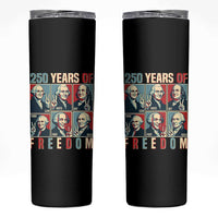 Founding Fathers 250 Years of Freedom Skinny Tumbler Patriotic Pop Art Style Semiquincentennial 2026 - Wonder Print Shop