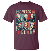 Founding Fathers 250 Years of Freedom T Shirt Patriotic Pop Art Style Semiquincentennial 2026 - Wonder Print Shop