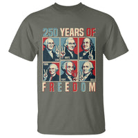 Founding Fathers 250 Years of Freedom T Shirt Patriotic Pop Art Style Semiquincentennial 2026 - Wonder Print Shop