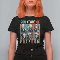 Founding Fathers 250 Years of Freedom T Shirt For Women Patriotic Pop Art Style Semiquincentennial 2026 - Wonder Print Shop