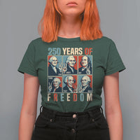 Founding Fathers 250 Years of Freedom T Shirt For Women Patriotic Pop Art Style Semiquincentennial 2026 - Wonder Print Shop