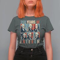 Founding Fathers 250 Years of Freedom T Shirt For Women Patriotic Pop Art Style Semiquincentennial 2026 - Wonder Print Shop