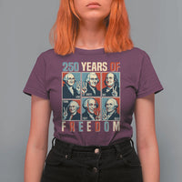 Founding Fathers 250 Years of Freedom T Shirt For Women Patriotic Pop Art Style Semiquincentennial 2026 - Wonder Print Shop