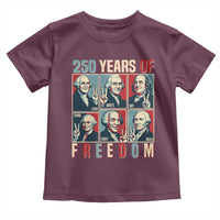 Founding Fathers 250 Years of Freedom Toddler T Shirt Patriotic Pop Art Style Semiquincentennial 2026 - Wonder Print Shop