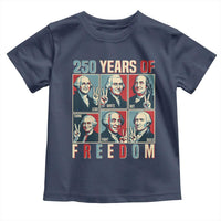 Founding Fathers 250 Years of Freedom Toddler T Shirt Patriotic Pop Art Style Semiquincentennial 2026 - Wonder Print Shop