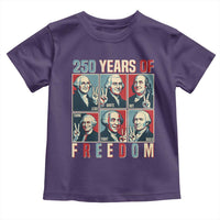Founding Fathers 250 Years of Freedom Toddler T Shirt Patriotic Pop Art Style Semiquincentennial 2026 - Wonder Print Shop