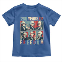 Founding Fathers 250 Years of Freedom Toddler T Shirt Patriotic Pop Art Style Semiquincentennial 2026 - Wonder Print Shop