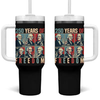 Founding Fathers 250 Years of Freedom Tumbler With Handle Patriotic Pop Art Style Semiquincentennial 2026 - Wonder Print Shop