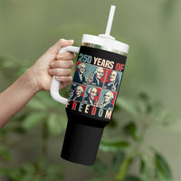 Founding Fathers 250 Years of Freedom Tumbler With Handle Patriotic Pop Art Style Semiquincentennial 2026 - Wonder Print Shop