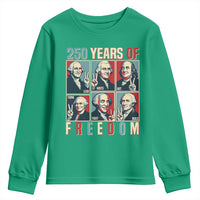 Founding Fathers 250 Years of Freedom Youth Sweatshirt Patriotic Pop Art Style Semiquincentennial 2026 - Wonder Print Shop
