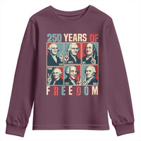 Founding Fathers 250 Years of Freedom Youth Sweatshirt Patriotic Pop Art Style Semiquincentennial 2026 - Wonder Print Shop
