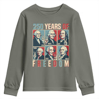 Founding Fathers 250 Years of Freedom Youth Sweatshirt Patriotic Pop Art Style Semiquincentennial 2026 - Wonder Print Shop