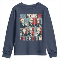 Founding Fathers 250 Years of Freedom Youth Sweatshirt Patriotic Pop Art Style Semiquincentennial 2026 - Wonder Print Shop