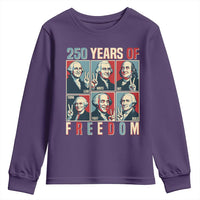Founding Fathers 250 Years of Freedom Youth Sweatshirt Patriotic Pop Art Style Semiquincentennial 2026 - Wonder Print Shop
