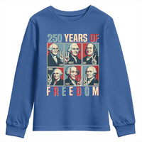 Founding Fathers 250 Years of Freedom Youth Sweatshirt Patriotic Pop Art Style Semiquincentennial 2026 - Wonder Print Shop
