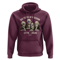250 Years of Freedom Founding Fathers Hoodie Patriotic 1776 to 2026 July 4th American History - Wonder Print Shop