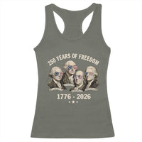 250 Years of Freedom Founding Fathers Racerback Tank Top Patriotic 1776 to 2026 July 4th American History - Wonder Print Shop
