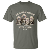250 Years of Freedom Founding Fathers T Shirt Patriotic 1776 to 2026 July 4th American History - Wonder Print Shop