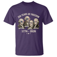 250 Years of Freedom Founding Fathers T Shirt Patriotic 1776 to 2026 July 4th American History - Wonder Print Shop