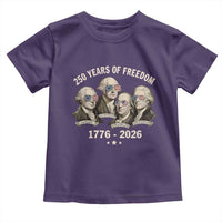 250 Years of Freedom Founding Fathers Toddler T Shirt Patriotic 1776 to 2026 July 4th American History - Wonder Print Shop