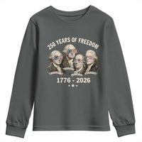 250 Years of Freedom Founding Fathers Youth Sweatshirt Patriotic 1776 to 2026 July 4th American History - Wonder Print Shop