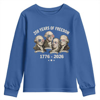 250 Years of Freedom Founding Fathers Youth Sweatshirt Patriotic 1776 to 2026 July 4th American History - Wonder Print Shop