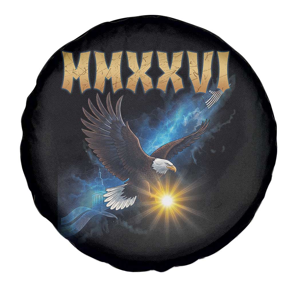 MMXXVI 2026 Eagle Spare Tire Cover Epic Patriotic Capitol Flag USA 250th Anniversary - Wonder Print Shop
