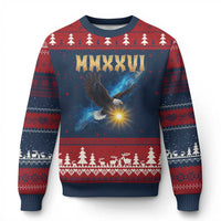 MMXXVI 2026 Eagle Ugly Christmas Sweater Epic Patriotic Capitol Flag USA 250th Anniversary - Wonder Print Shop