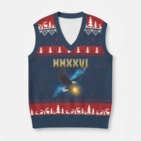 MMXXVI 2026 Eagle V-Neck Knit Sweater Vest Epic Patriotic Capitol Flag USA 250th Anniversary - Wonder Print Shop