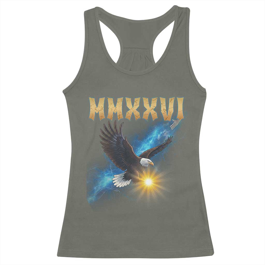 MMXXVI 2026 Eagle Racerback Tank Top Epic Patriotic Capitol Flag USA 250th Anniversary - Wonder Print Shop